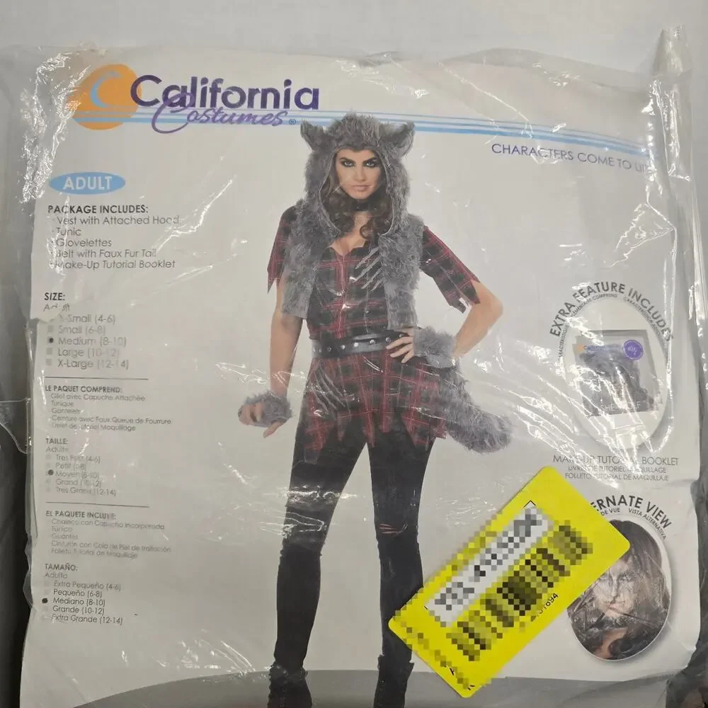 California Costumes Adult She-Wolf Halloween Costume Med 8-10